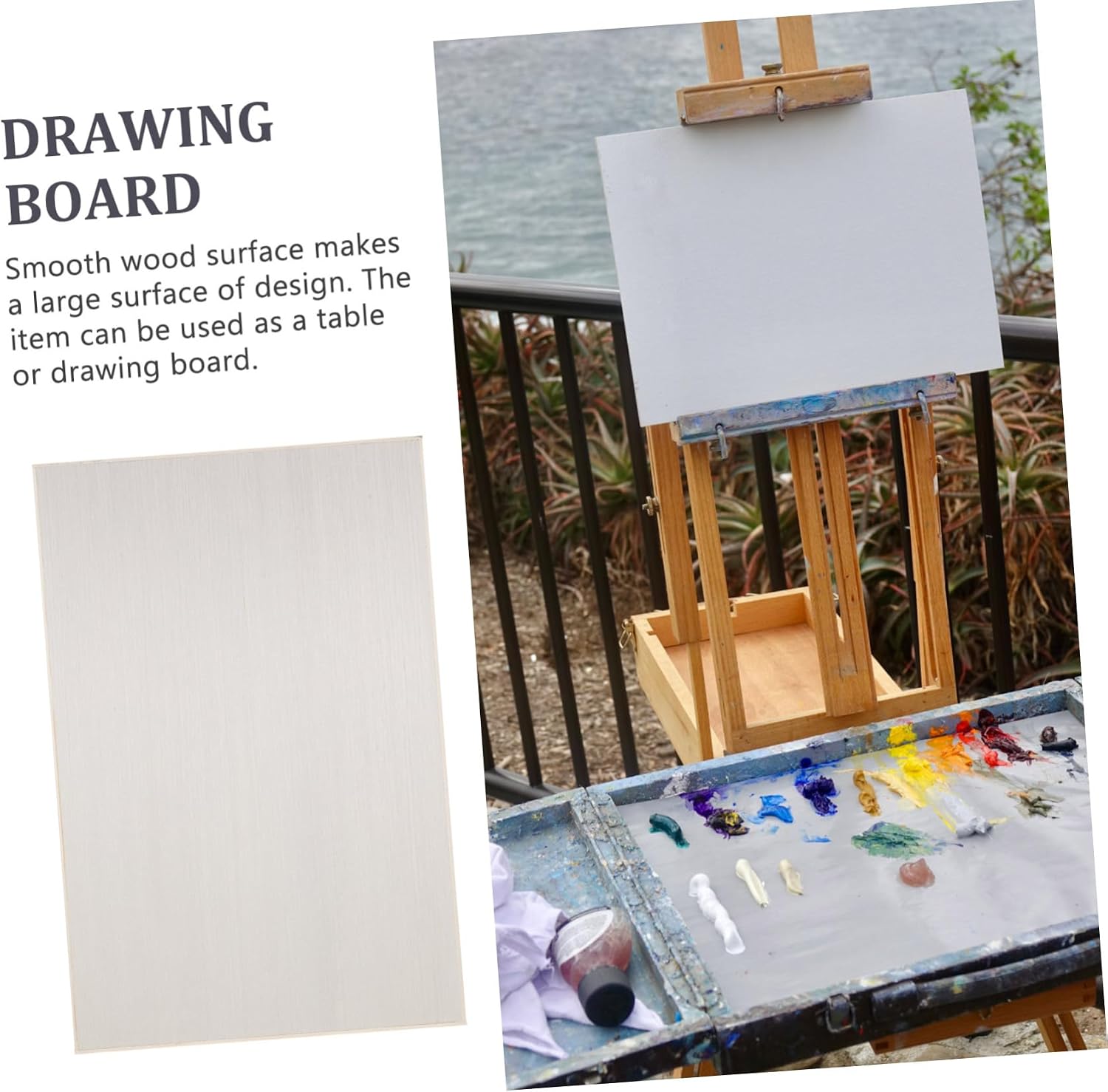 LIFKOME Hollow Wooden Drawing Board Painting Board Outdoor Art Sketchpad Strong Construction Multi-Purpose Table