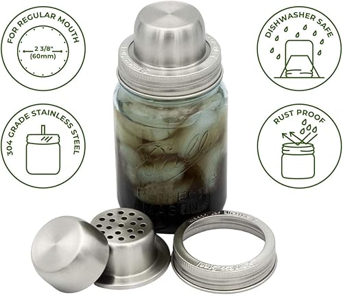 Miniatura 2 de W&P Mason - Tapa para coctelera con banda de acero inoxidable Mason Jar Lifestyle