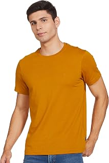 Van Heusen Men Athleisure Regular Fit T-Shirt - Cotton Rich - Smart Tech, Easy Stain Release, Anti Stat, Ultra Soft, Moist... Price In India