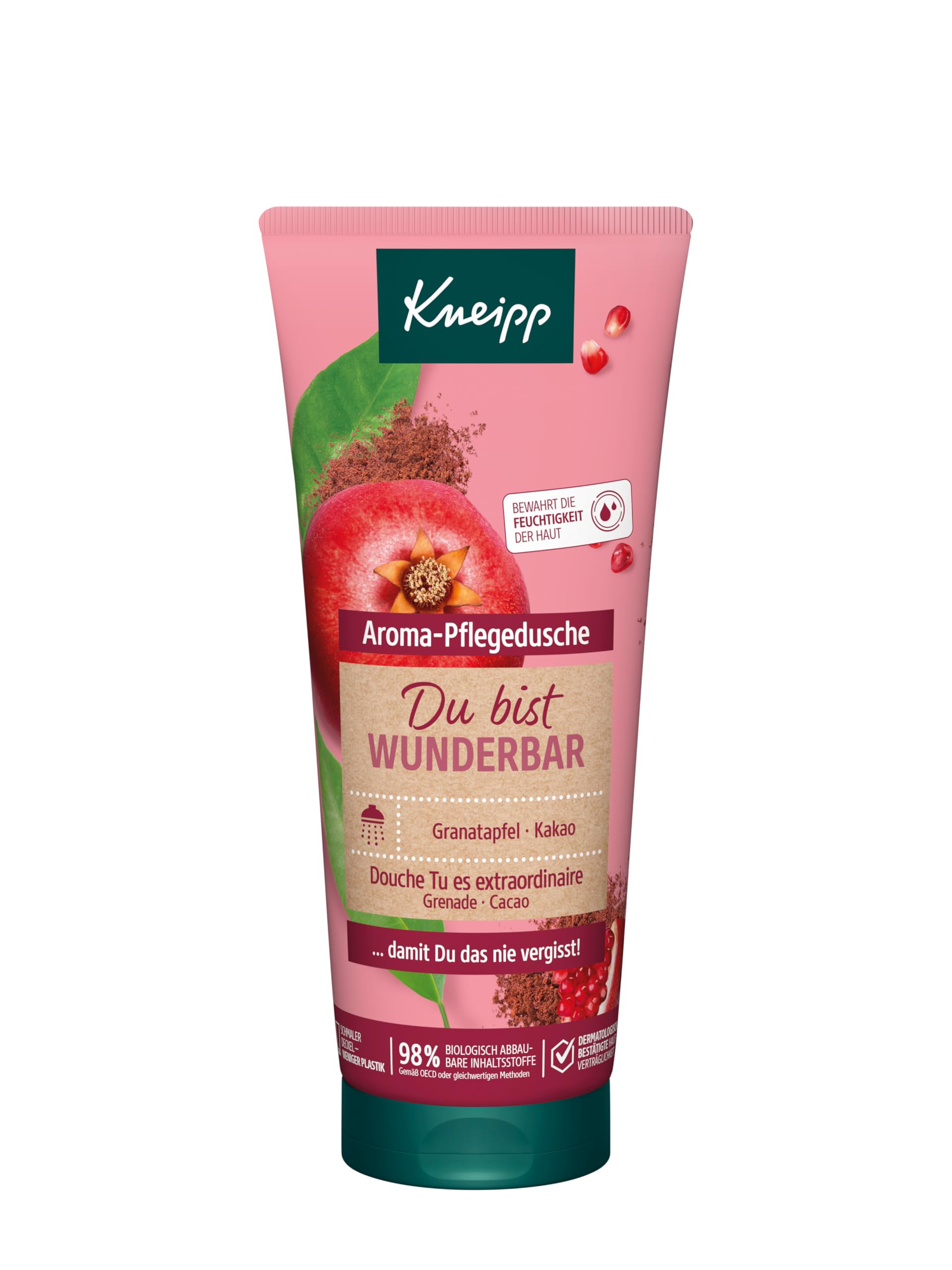 Kneipp Du bist wunderbar - Aroma-Pflegedusche Granatapfel & Kakao - Rezeptur ohne Mikroplastik - vegan - 200 ml