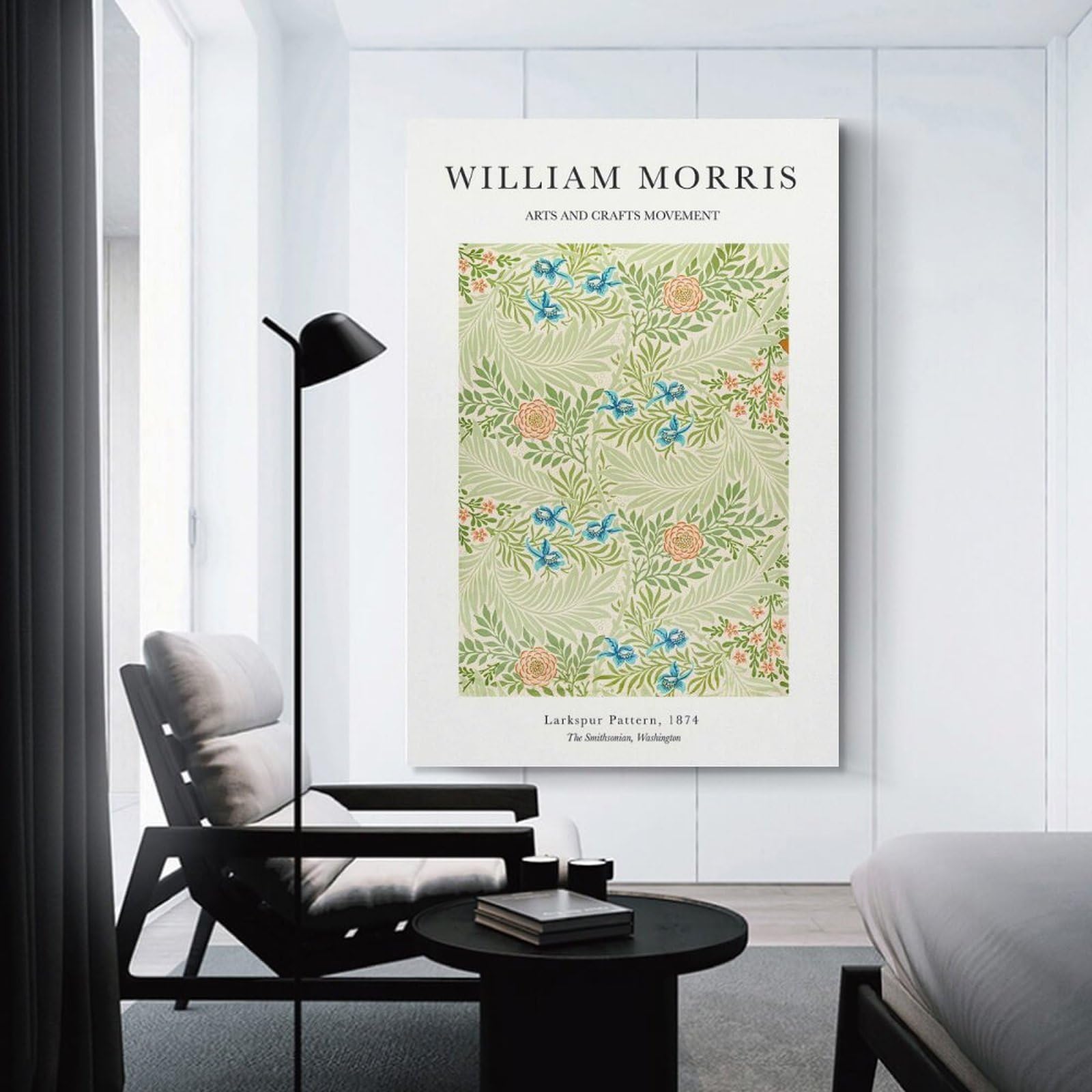 Junmoney Home Decor Wall Art William Morris Leaf, 16x24inch(40x60cm), for New Homes, Bedrooms Or Workspaces, Decorative Present for New Homes