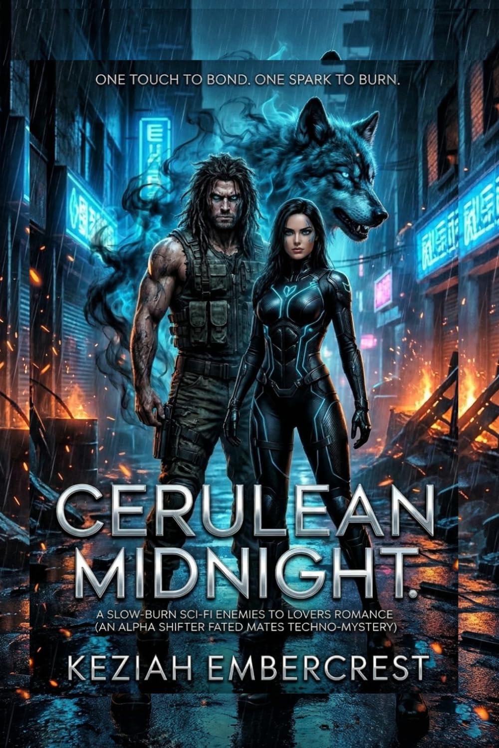 Cerulean Midnight: A Slow-Burn Sci-Fi Enemies to Lovers Romance (An Alpha Shifter Fated Mates Techno-Mystery)