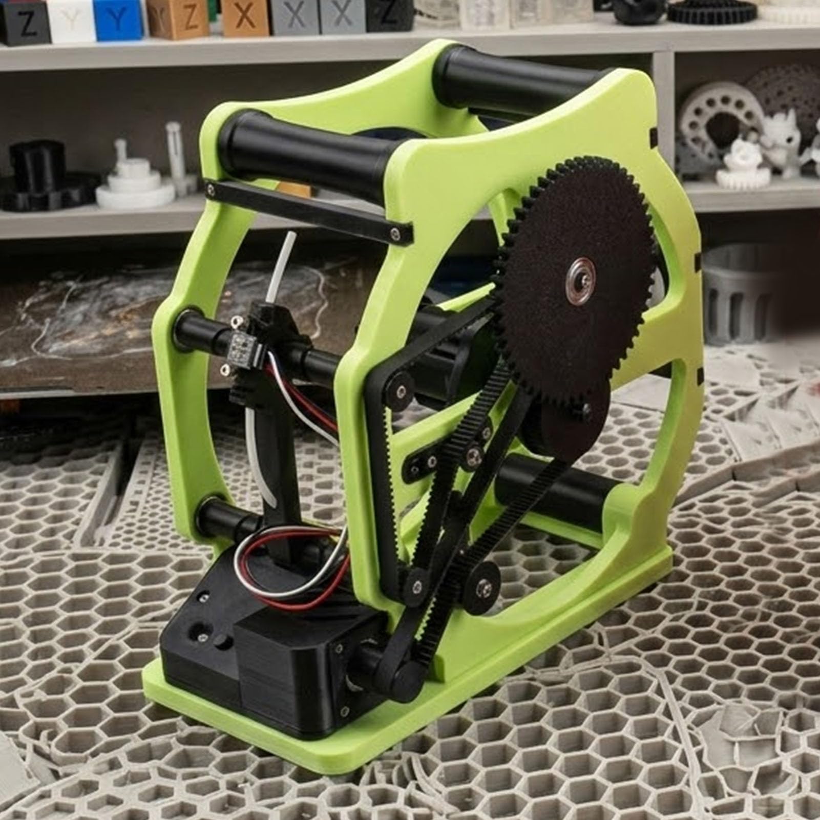 Fafeicy 3D-Drucker-Filament-Respooler, Doppellagiger Elektrischer Spulenwickler für PLA, PETG, ABS, TPU, Nylon, Grün, für 3D-Druck, Hobbyisten, Werkstatt, Heimgebrauch, 1 Packung