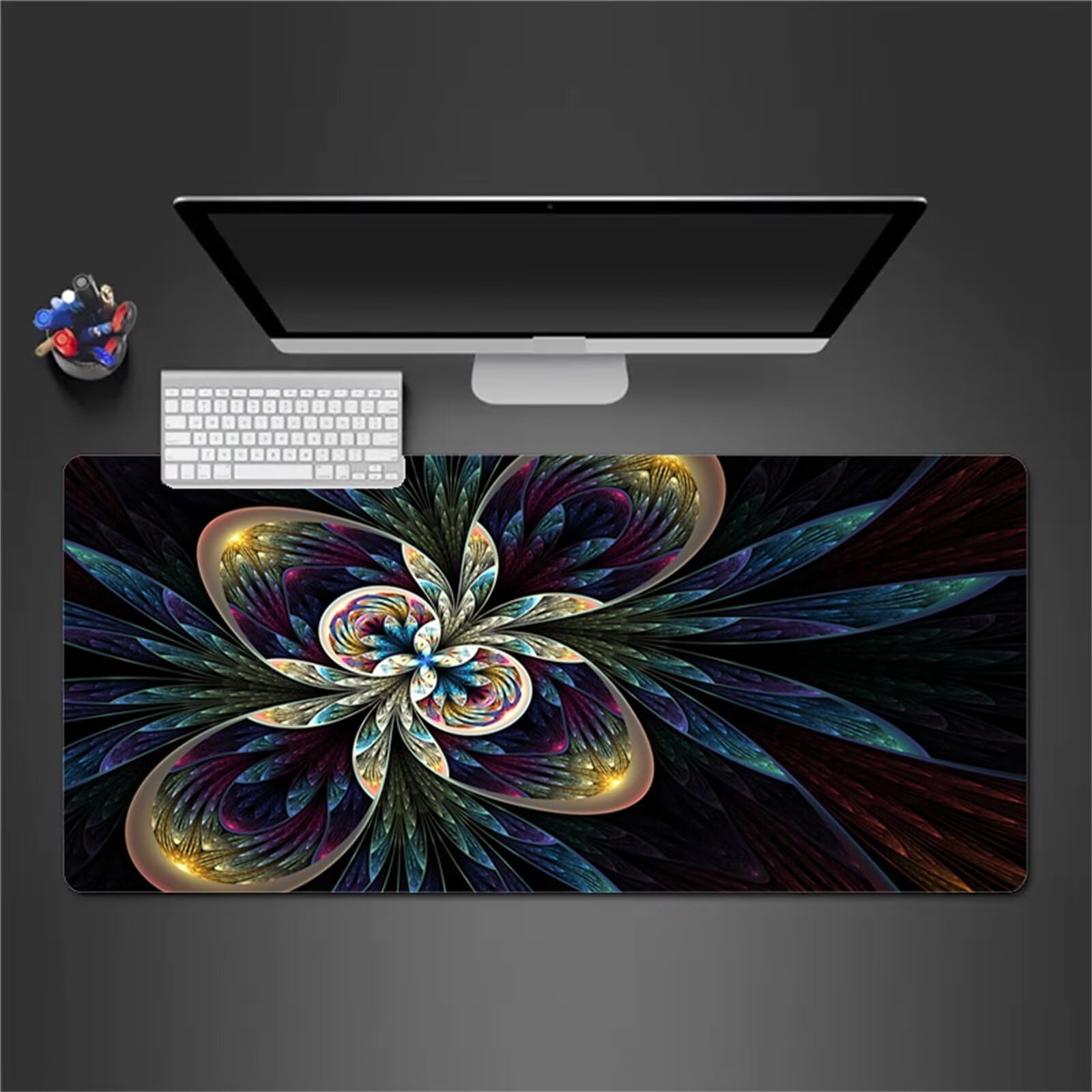 Alfombrilla Raton Gaming XXL 1200x600x2cm Alfombrilla de Ratón Grande Alfombrilla Gaming de Escritorio con Base Antideslizante para Gamers PC y Portátil (Arte Abstracto)