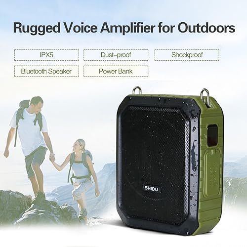 Miniatura 3 de Amplificador de voz portátil con micrófono con cable de 18 W, amplificador de voz personal Bluetooth, impermeable, grabación para profesores, guía