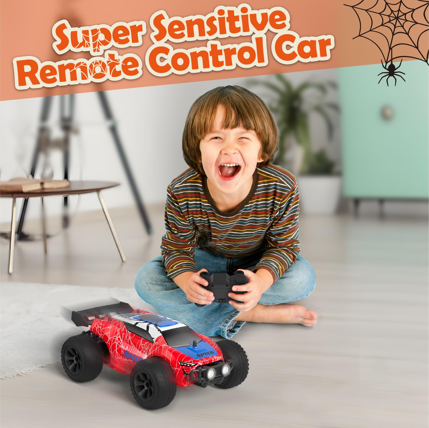 Kizeefun Auto telecomandata, auto RC per 3 4 5 6 7 8 9 anni giochi bambini toy, 2,4 GHz off-road RC crawler 70 minuti di tempo di gioco (2 batterie gratis), regalo di compleanno per ragazzi e ragazze