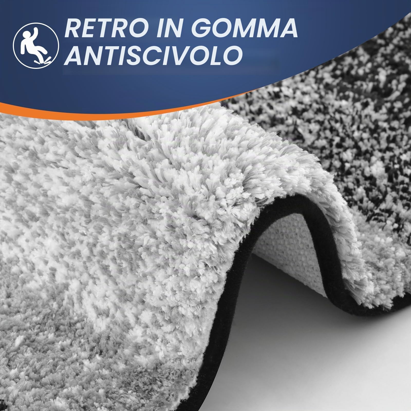 OLANLY Tappeto da bagno 140 x 50 cm, tappeto da bagno in microfibra extra morbido e assorbente, retro in gomma, ad asciugatura rapida, lavabile in lavatrice, per pavimento del bagno, vasca e doccia