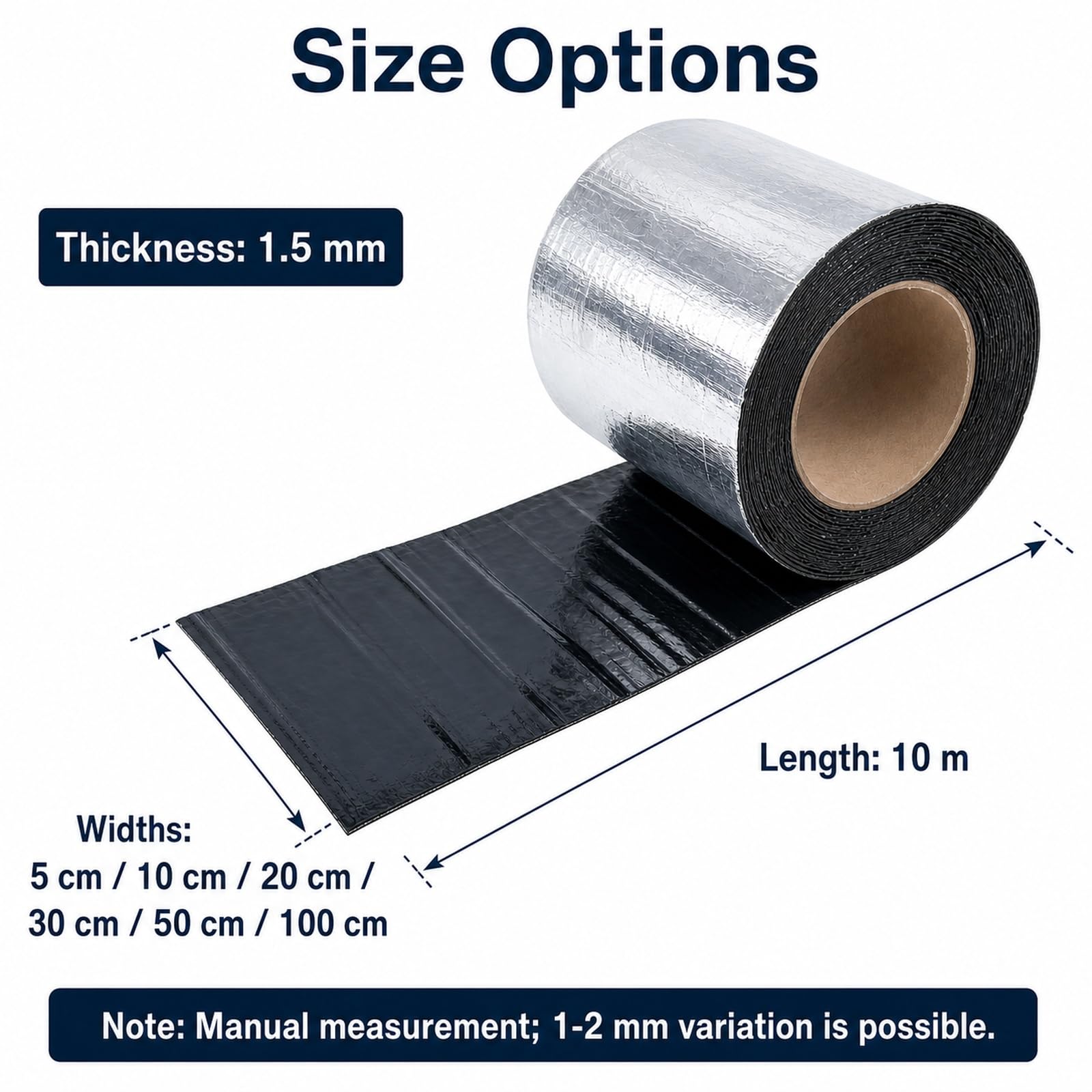 Autoadhesivas Tejas De Techo,Cinta de Aluminio Impermeable,Cinta con Extra Adhesión de Aluminio,Banda autoadhesiva bituminosa,Retardante de Llama,para reparación de techos y tejados
