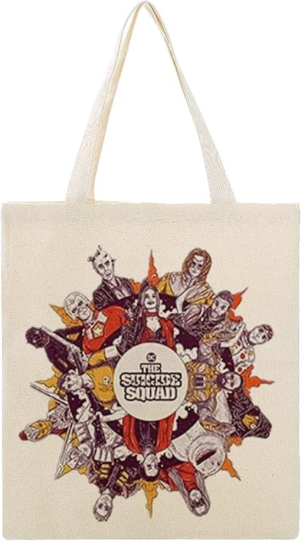 Amazon Bfcahmt ザ スーサイド スクワッド The Suicide Squadトートバッグ キャンバスバック ショッピングバッグ 肩掛けバッグ 手提げ袋 コンビニ袋 帆布 おしゃれ 大容量 通勤通学 男女兼用 人気 おしゃれ かわいい Bfcahmt トートバッグ