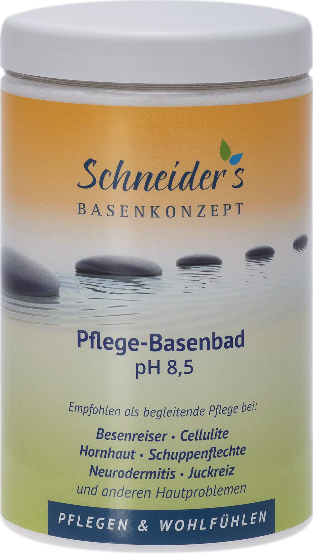 Schneider's Pflege-Basenbad 1400g | Handmade in Germany | Von Heilpraktikern entwickelt | Basisches Badesalz zur Entsäuerung für samtweiche Haut | Unterstützt die Entgiftung mit pH 8,5