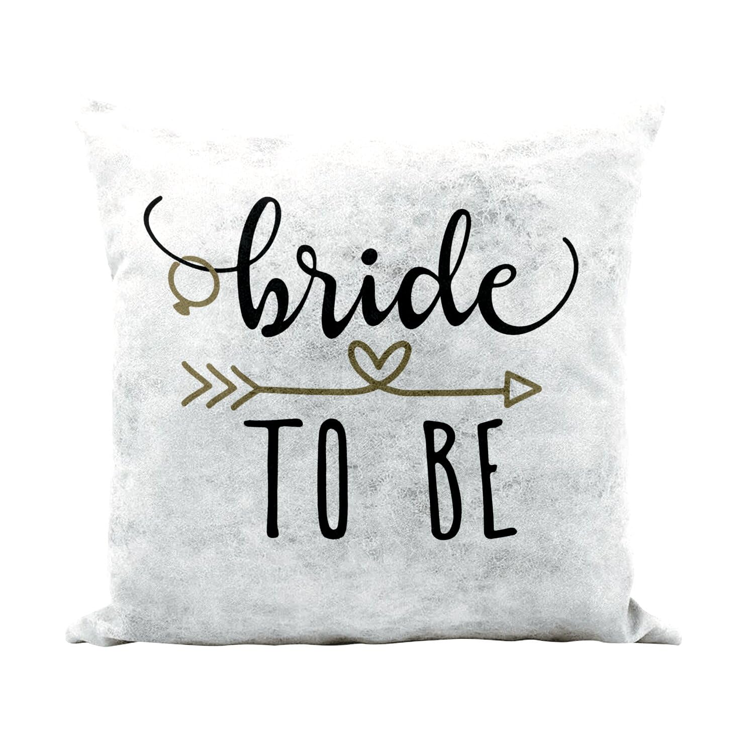 Coussin Bride to be similicuir blanc 40x40cm, le cadeau de fiançailles idéal