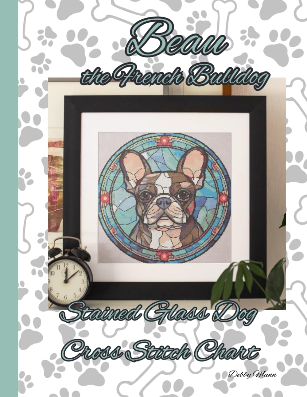 Beau the French Bulldog: Stained Glass Dog Cross Stitch Chart