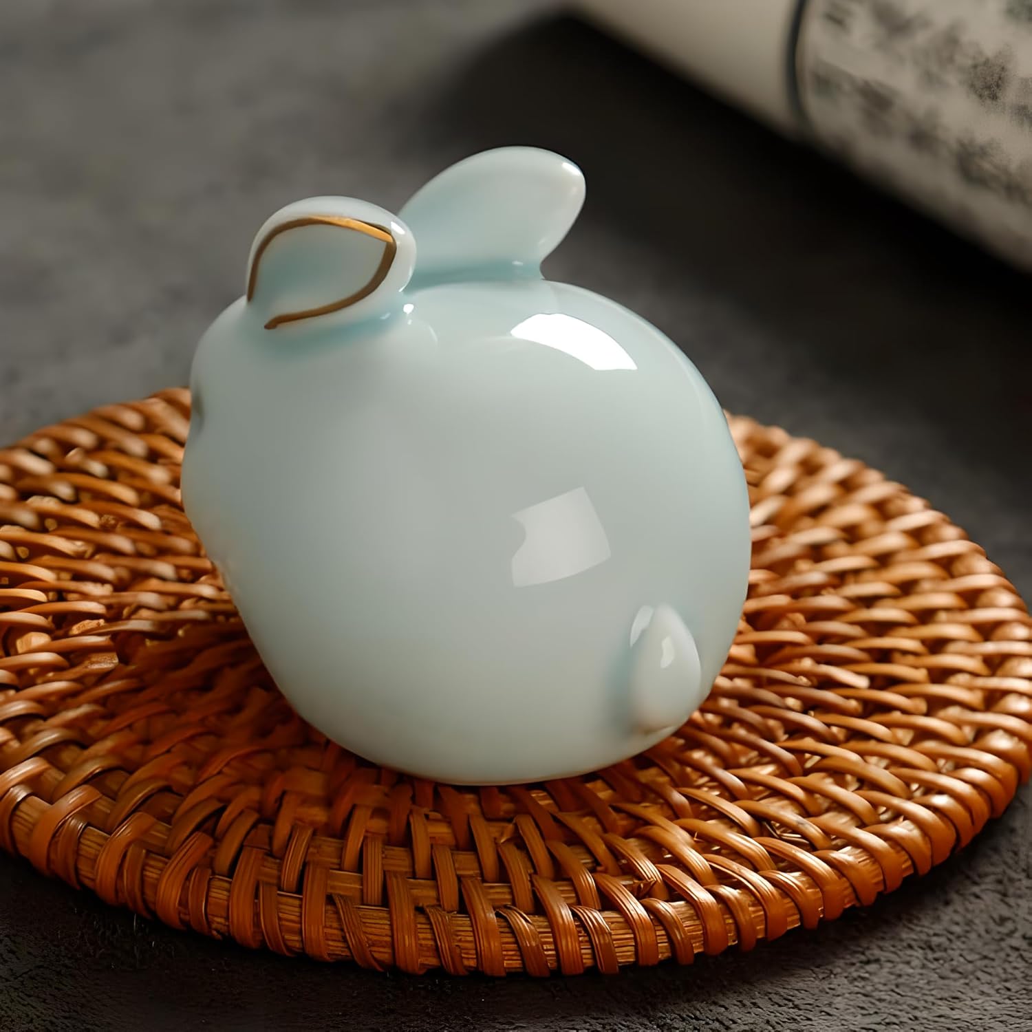 Hand-made Celadon Rabbit Tea Pet Cute Funny Bunny Jamaica Ubuy