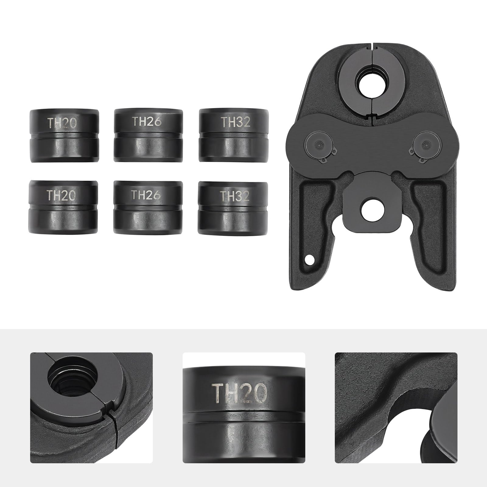 TH16-20-26-32 Pinzas de presión de acero endurecido, mordazas de prensado manual adecuadas para la conexión de tubos de aluminio y plástico, tubos PEX, tubos de acero inoxidable, tubos de aluminio,