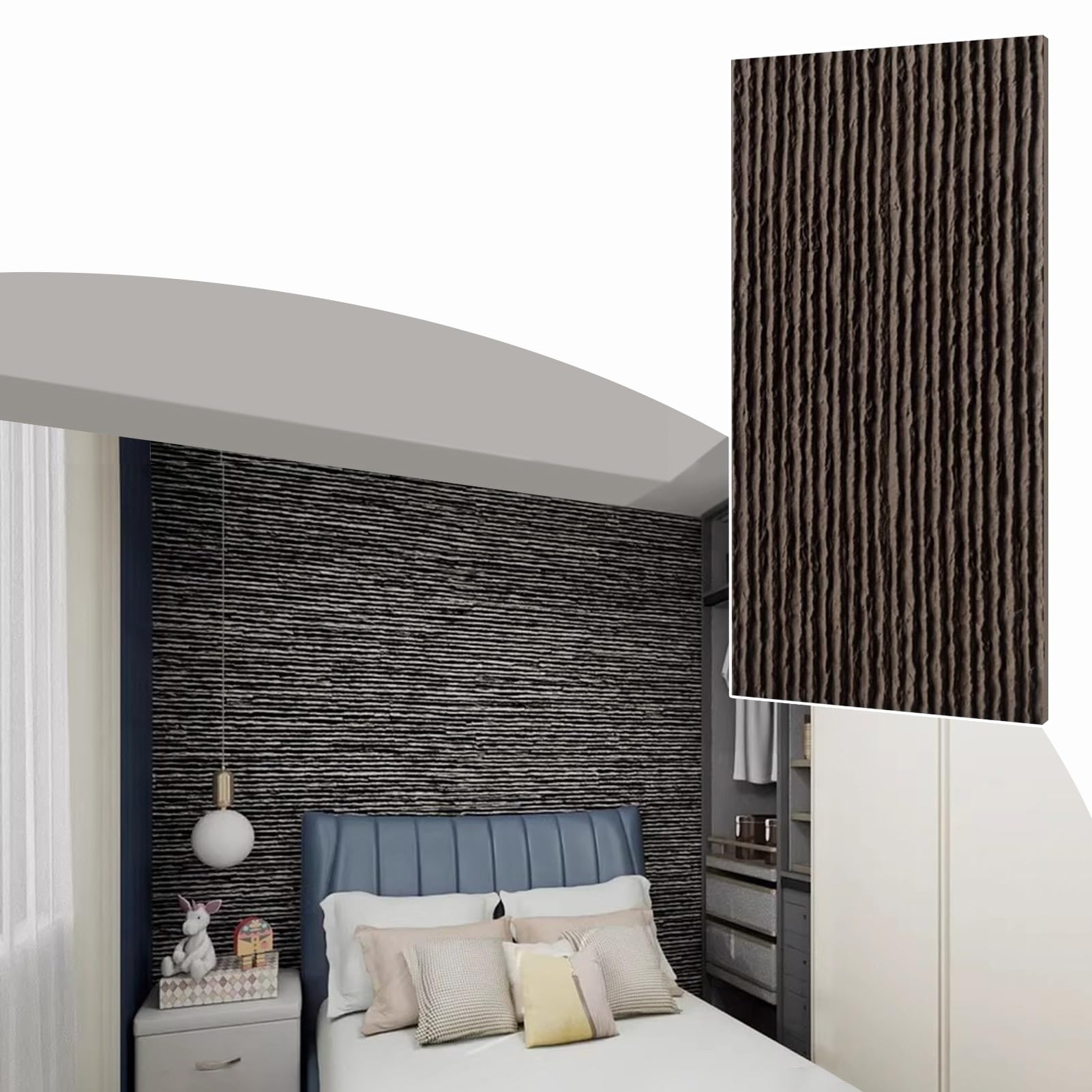 Pannelli Decorativi per Pareti Pannelli Murali per Interni Camera da Letto con Design a Onde 3D, Rivestimento Decorativo per Sfondo TV, Pannelli Murali per Corridoio, Pannello per Carta da Parati Arti