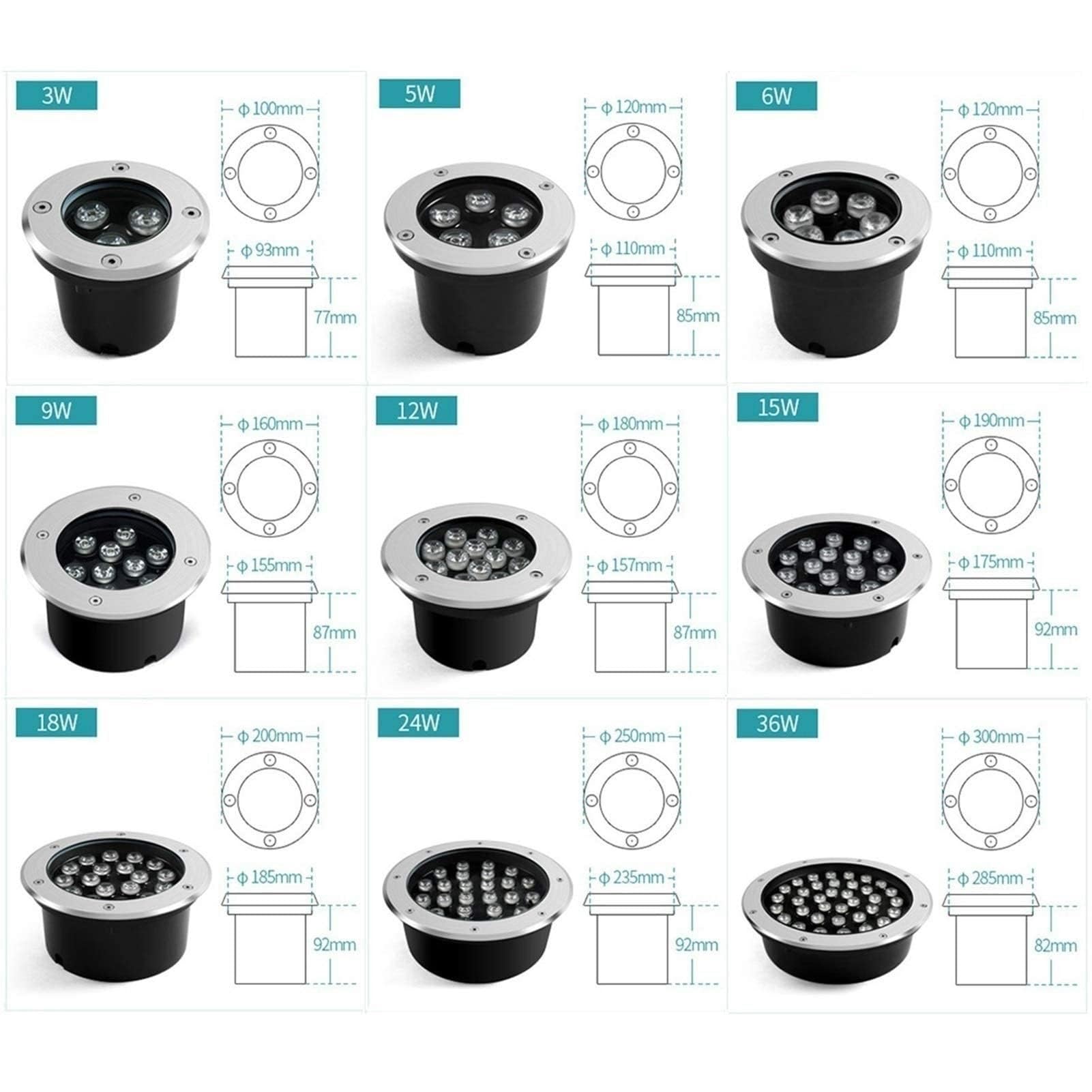 2PCS Focos Led Piscina - RGB Foco LED Subacuático Incrustado, Foco Empotrable Con Mando A Distancia RF A Prueba De Agua IP68, Foco De Jardín De Acero Inoxidable, Para Jardín, Estanque(85-230V,15W)