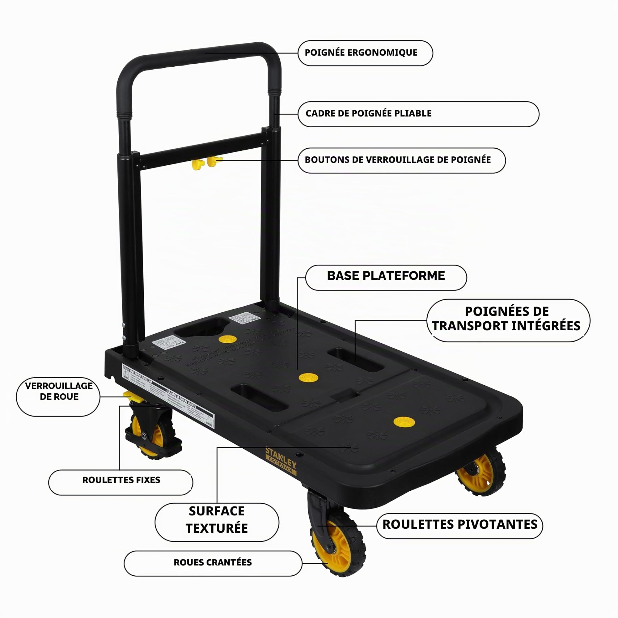 FXWT-712 Stanley Fatmax Chariot Plateforme Pliable Aluminium Charge Max: 135 kg