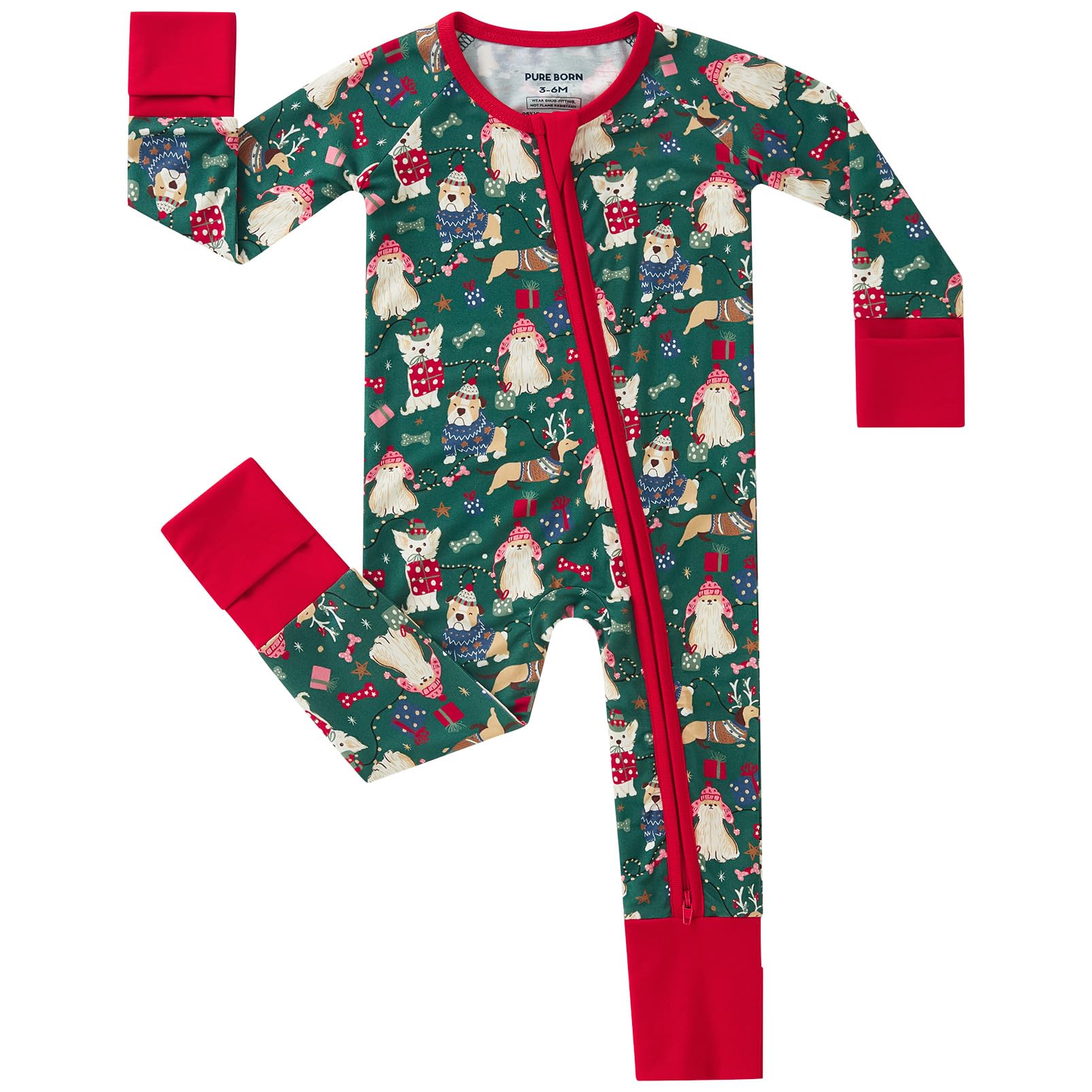 pureborn Baby Sleeper Viscose from Bamboo Zipper Footies Pjs 0-24 Months