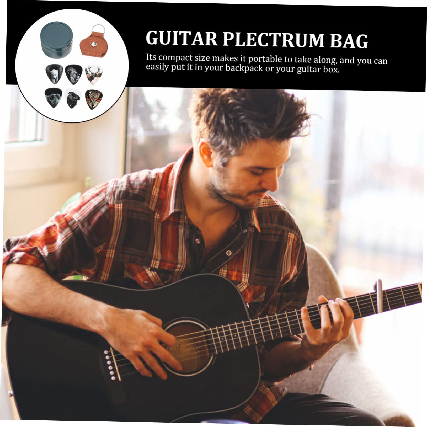 ibasenice 3ensembles Médiators Celluloïd Pour Guitare De Plectres Moyens Pour Musique Acoustique Et Électrique Avec Étui Inclus