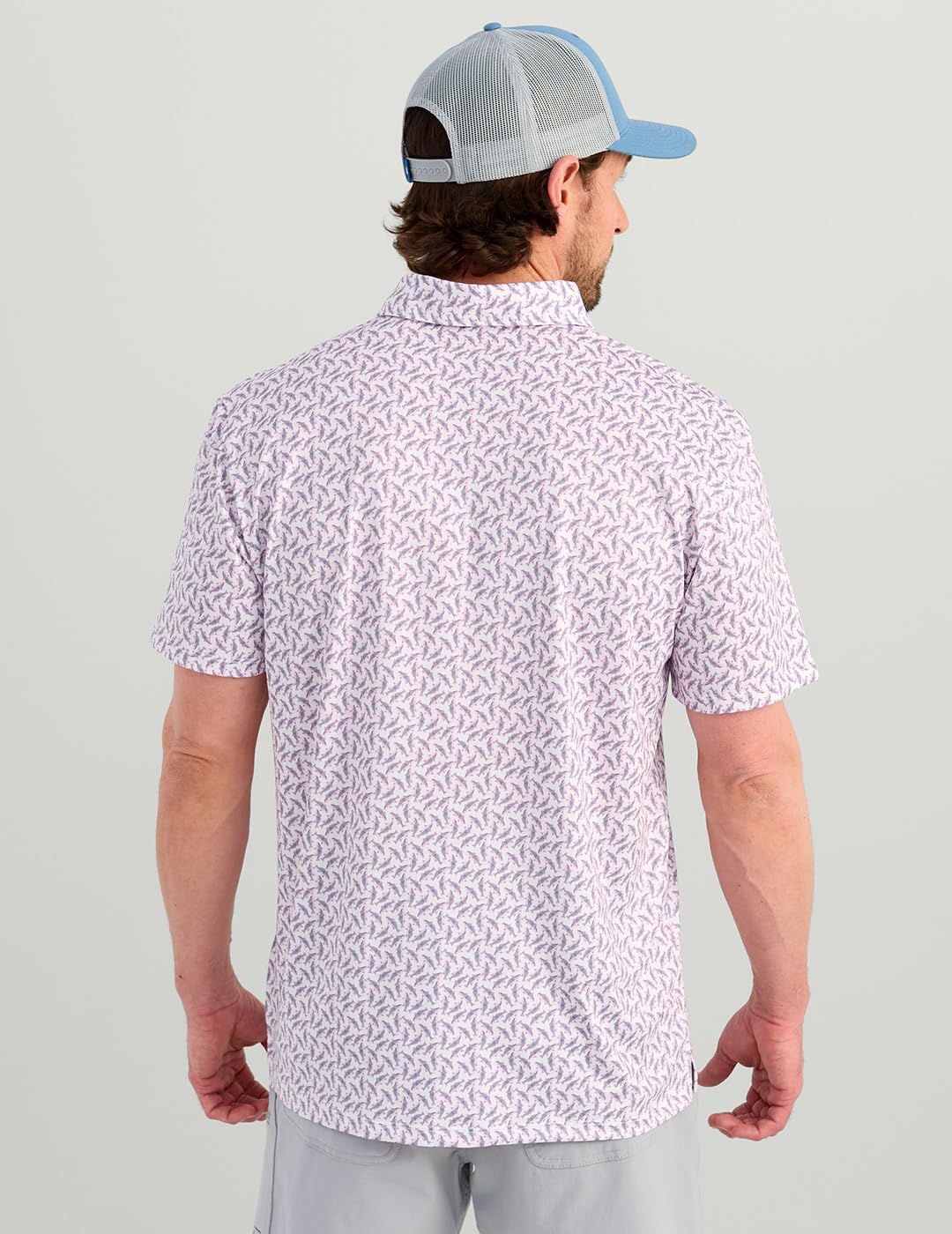HUK Men's Pursuit Pattern Polo, Performance Short Sleeve Polo Shirt