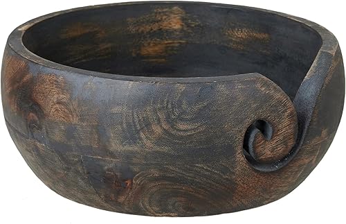 Miniatura 2 de Cuenco de hilo de madera para tejer, soporte grande para hilo de ganchillo YB02, organizador de accesorios y suministros de ganchillo hecho a mano,