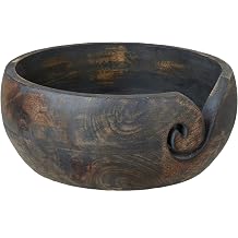Gifts for Women Wooden Yarn Bowl Knitting Bowl Large Crochet Yarn Holder Handmade Crocheting Accessories and Supplies Organizer 7 x 3 Gray for Women