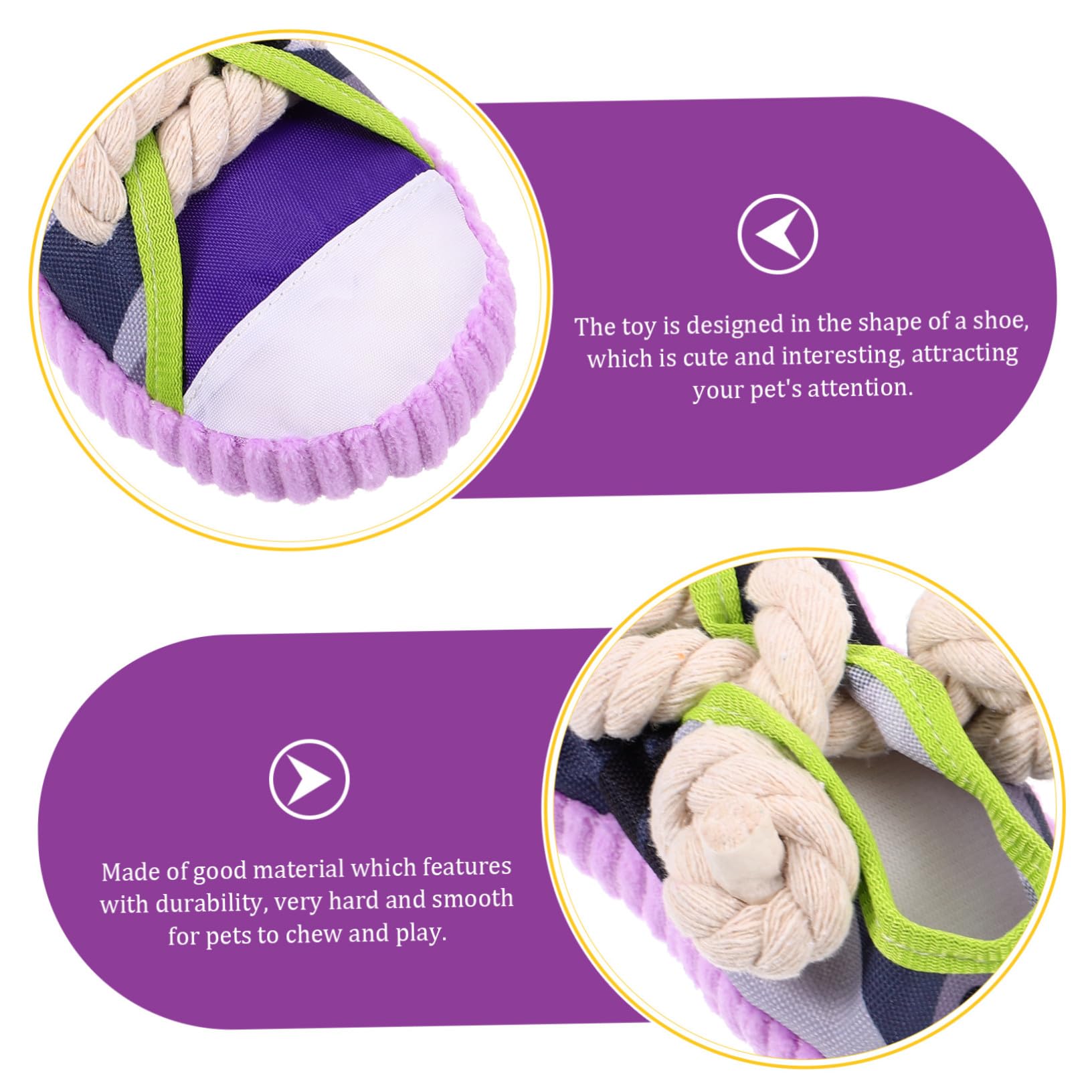 Veemoon Juguete para Perros Masticables con Sonido Cuerda de Algodón Resistente Forma de Zapato para Cachorros y Perros Pequeños Mediano y Grande para Dentición y Limpieza Dental