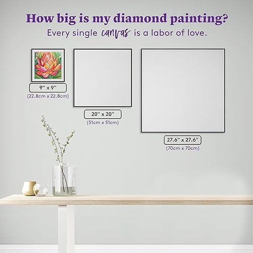 Miniatura 100 de DIAMOND ART CLUB - Juego de pintura con diamantes, lienzo de Vitral de flores”, lienzo redondo 5D para principiantes, divertidas manualidades