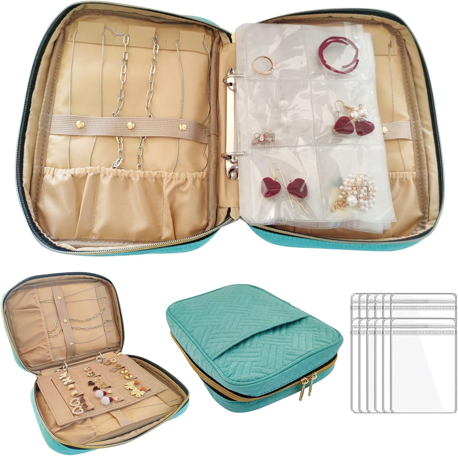 Nelonis Travel Jewelry Organizer Portable Jewelry Roll