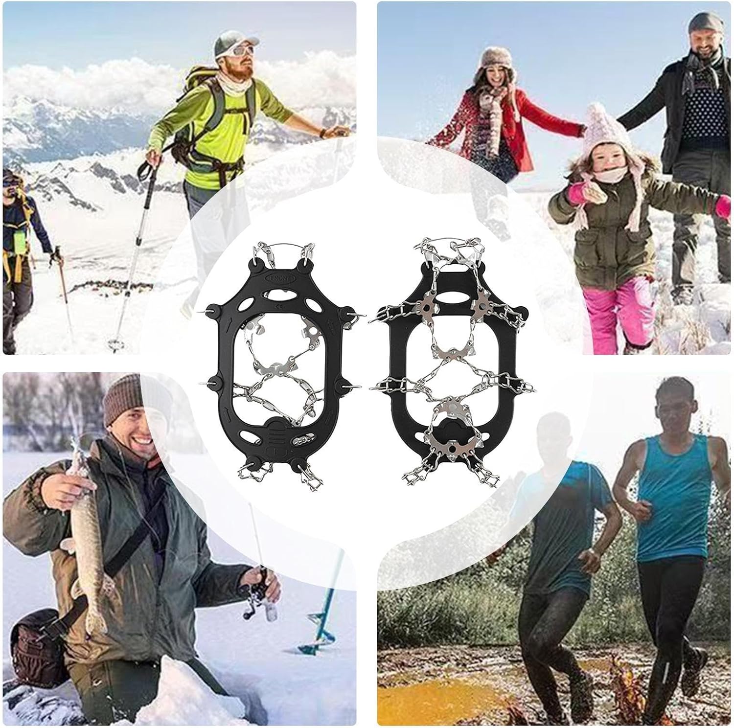 Crampons for Shoes Footwear 19 Spikes Foldable Anti Slip Chains Shoe Grips