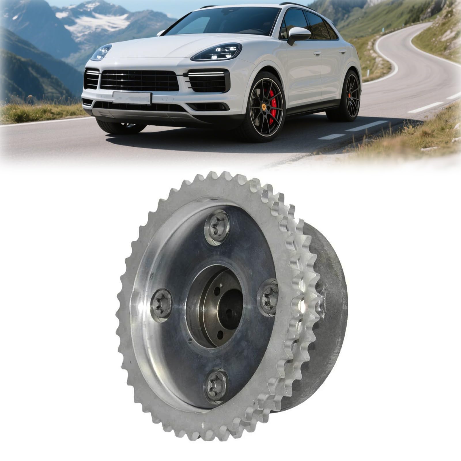 Photo 1 of FIWARY 94810505121 Intake Engine Variable Valve Timing (VVT) Sprocket Gear Camshaft Adjuster Phaser Compatible with Porsche Cayenne 2015-2017, Panamera 2014-2016, 4.8L, Replace 00004320788 94810505122