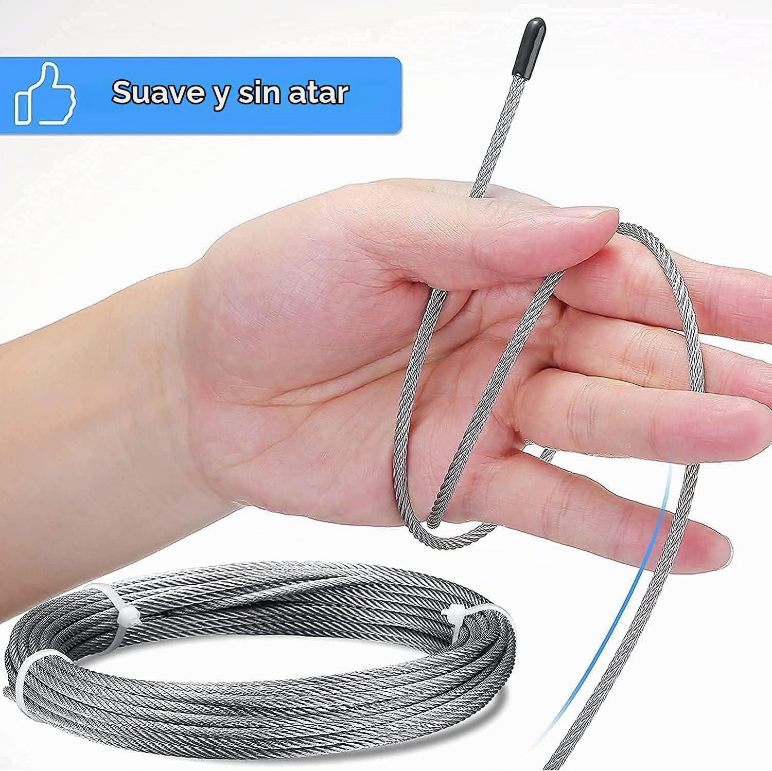 Soporte para Plantas Trepadoras en Acero Inoxidable, Sistema Profesional como Juego Completo con Soportes Murales y Cable de Acero de 3 mm (8 Soportes, 12m Cable)