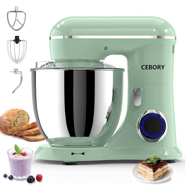 CEBORY 3-IN-1 Electric Stand Mixer 6 5QT Bowl 660W 10-Speed Kitchen Mixer Household Food Mixers include Dough Hook