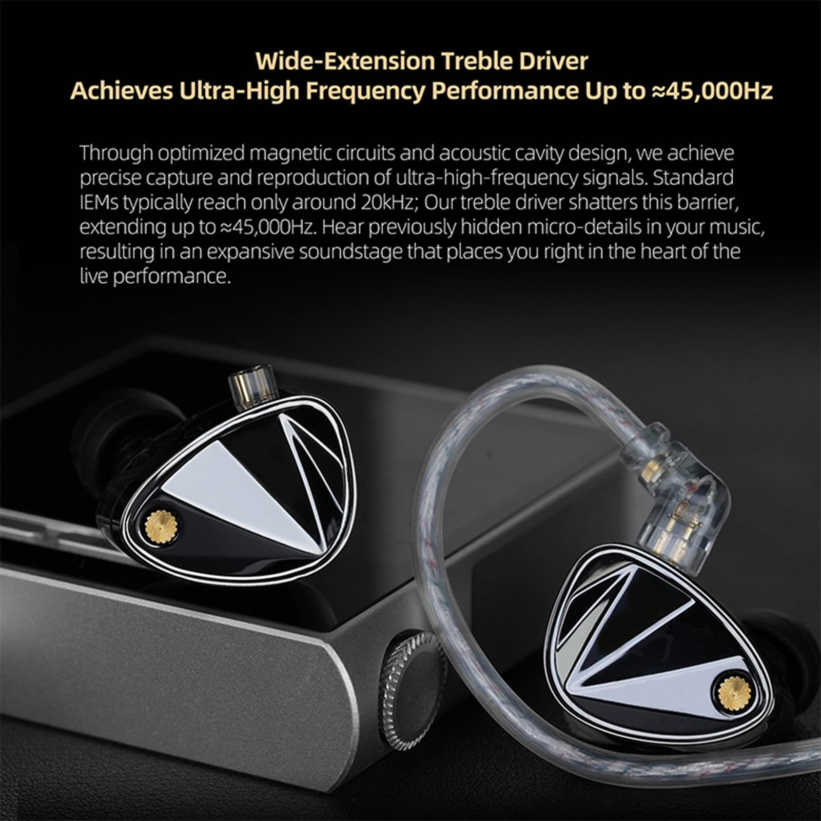 In Ear Monitor di qualità da studio con 3 driver dinamici e rotazione ergonomica a 360 gradi per un maggiore comfort e un suono chiaro auricolari con tre driver dinamici