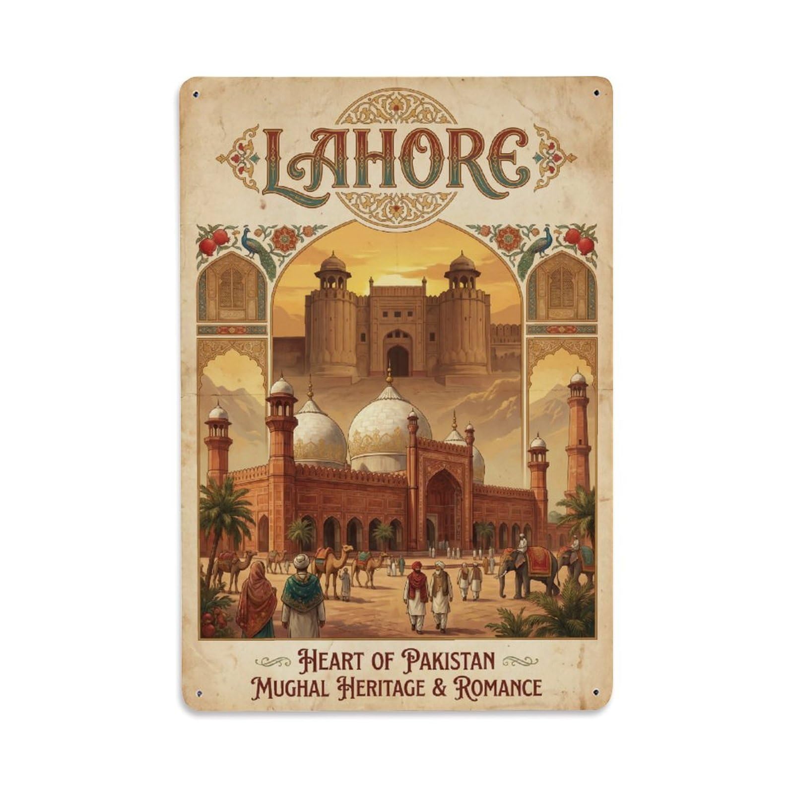 Huiyhb 8X12inch(20X30cm) Pakistan Lahore Travel Vintage Metal Tin Sign