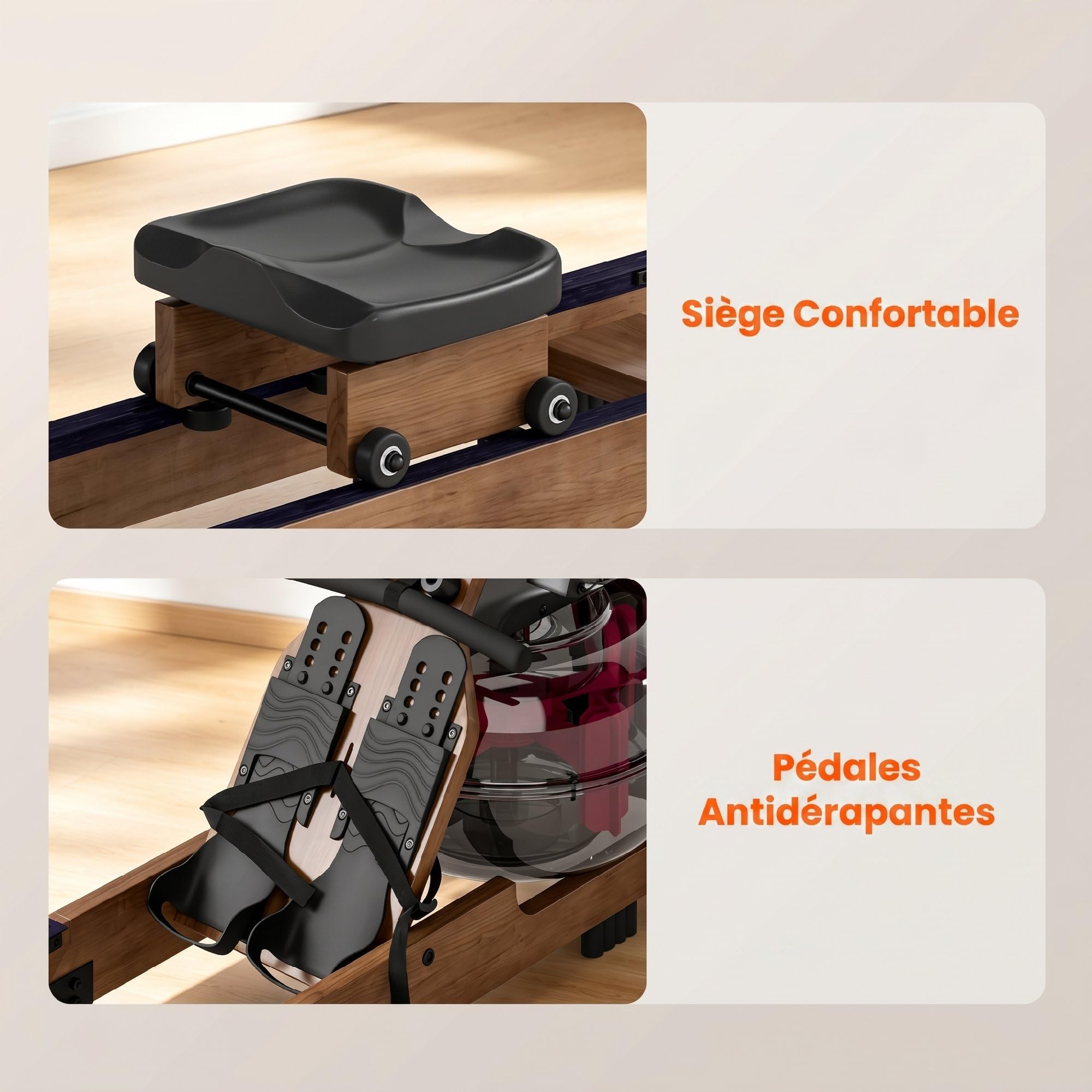 SPORTNOW Vogatore ad acqua pieghevole Bluetooth App 158kg