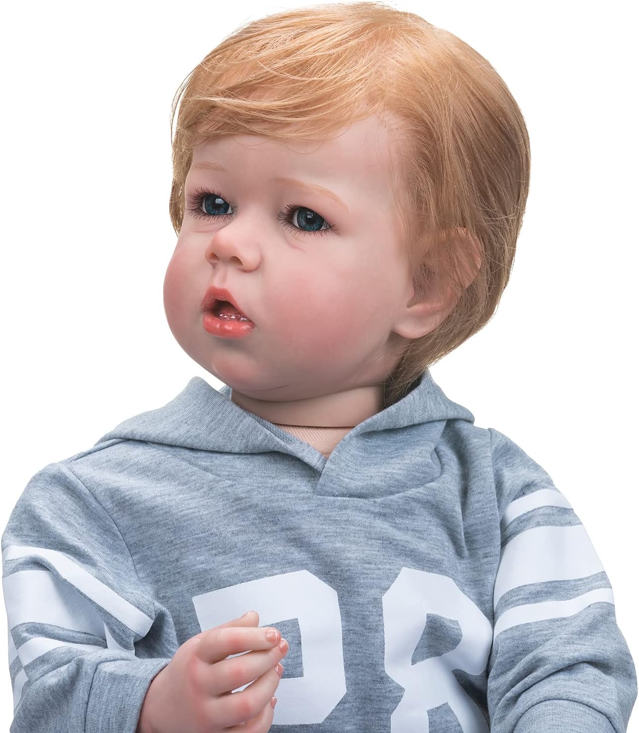 Angelbaby Realistic Big Reborn Toddler Dolls Boy 30inch Lifelike Silicone Baby Doll Soft Weighted Body Babies Mouth Open Look Real 12M Year Old Child Doll