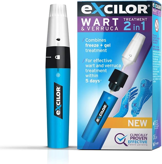 Excilor 2-In-1 Wart & Verruca Treatment, Dual Action Freeze & Gel, Effective Removal in 5 Days, Restores Beautiful & Healthy Hands & Feet
