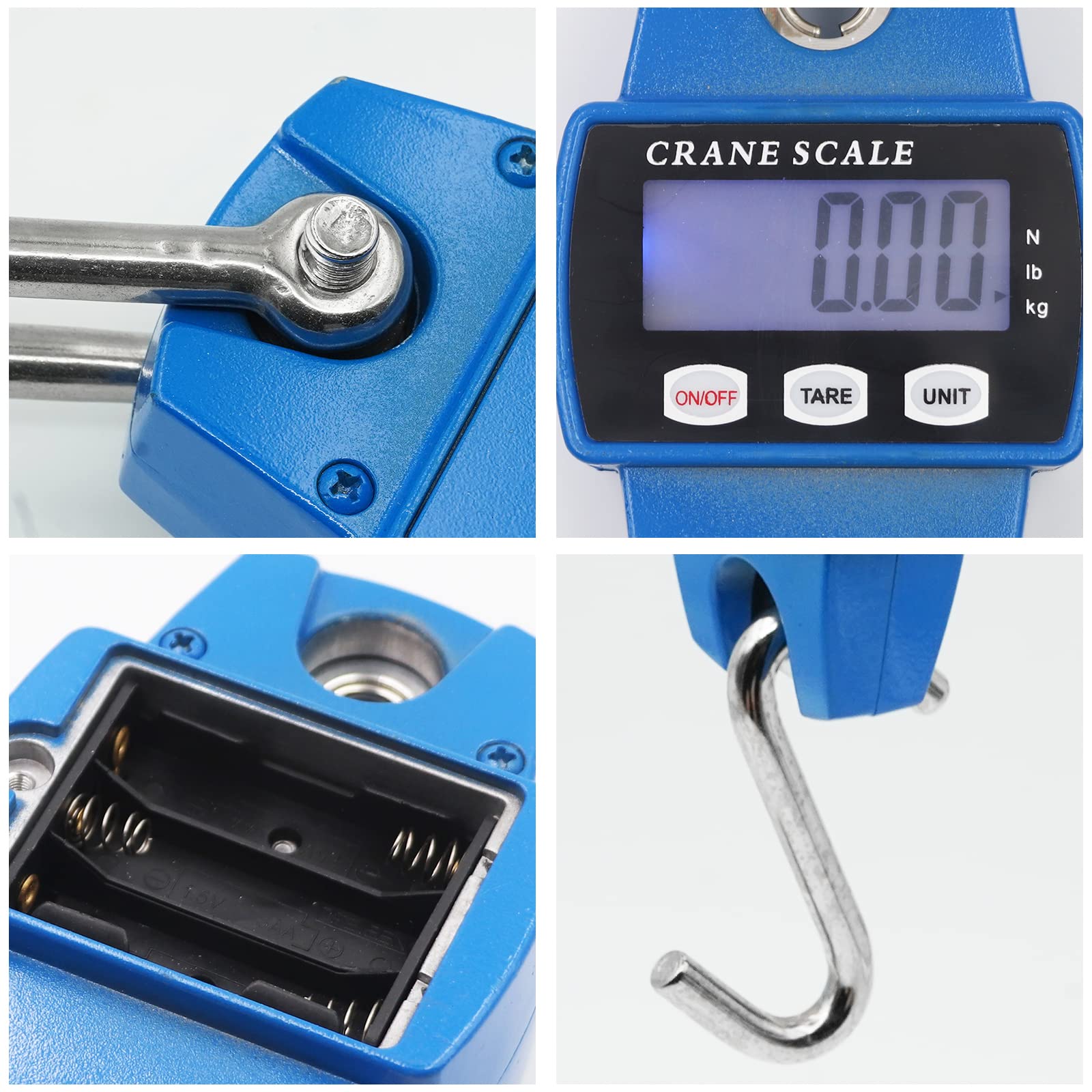 Bilancia Professionale 300kg Mini Scala Appendere Portatile con Gancio Gru Elettronica Resistente