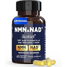 NMN Supplement with NAD+ and Nicotinamide Riboside, NMN & NAD+ Dual Benefits, NMNH Alternative, Supports Cellular Energy & Anti-Aging, 30 Day Supply 60 Capsules, Third-Party Tested, 1 Pack