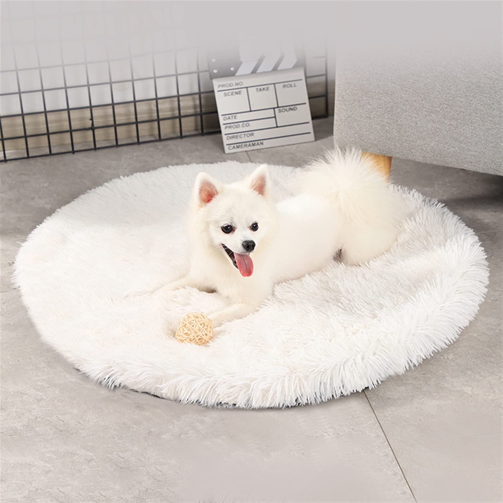 Matelas pour chien blanc de 60cm lavable et confortable pour l'intérieur