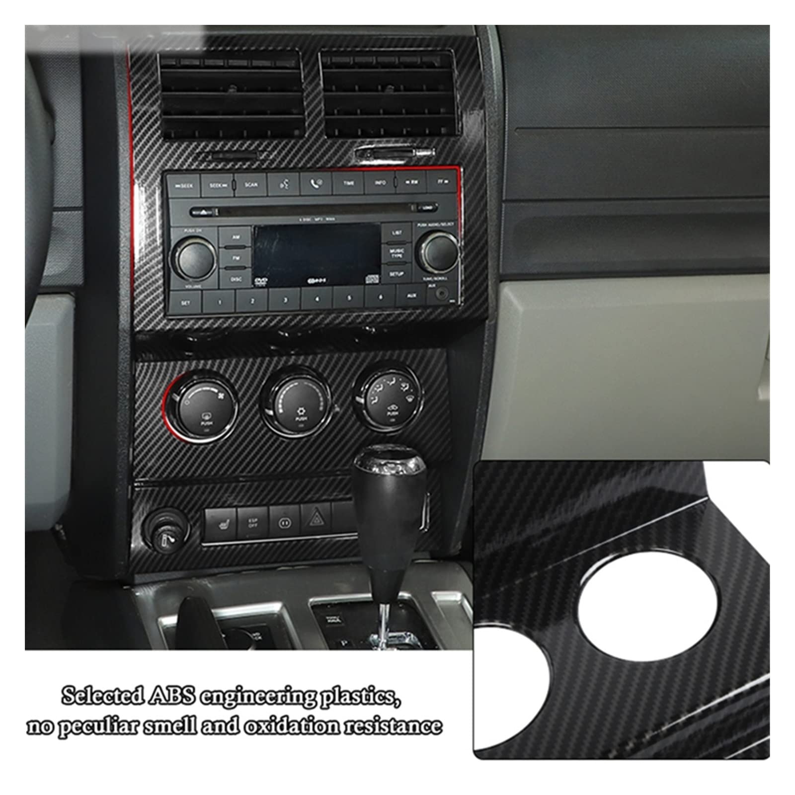 Sport styl centralny panel sterowania samochodu dekoracja pokrywy wykończenia naklejki nadające się do Dodge Nitro 2007-2012 Auto akcesoria do przycinania straż zestawy naklejek