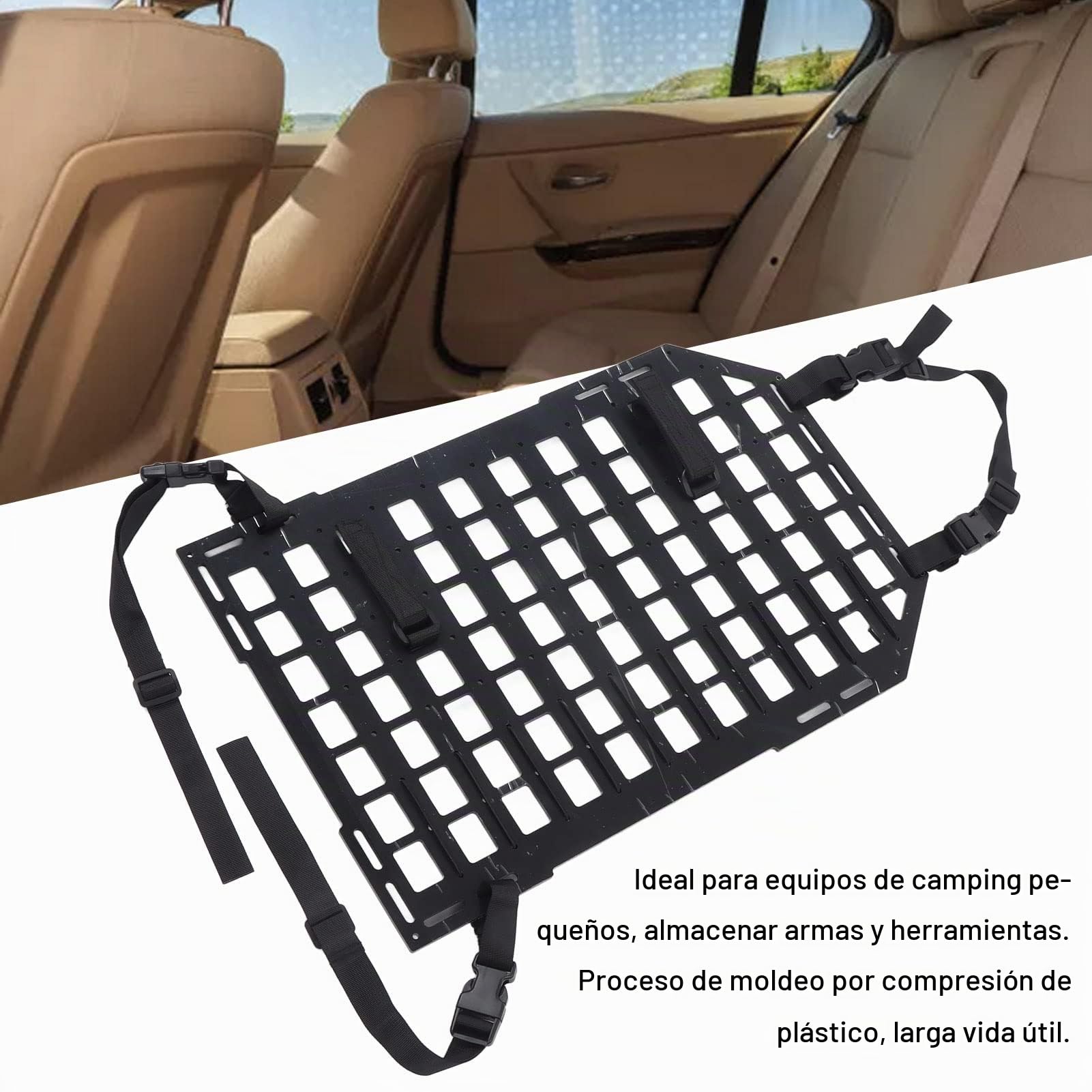 Panel Rígido Molle Para Vehículos – Organizador Táctico Para Respaldo De Asiento De Coche, Organizadores Y Almacenamiento Para Coche, Estante Para Armas De Camión En El Asiento Trasero, 21.65 X