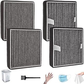 4-Pack FHT150W Filters Compatible with Febreze air purifier filter replacement OdorGrab Air Cleaner, HEPA with Activated Carbon for Odor Reduction,Model FRF105 Parts