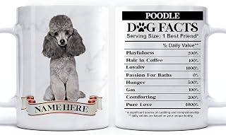 PREZZY Personalized Poodle Mug Funny Dog Nutritional Facts Coffee Mugs for Dog Lovers 1 Best Friend White Tea Cups 11oz 15oz