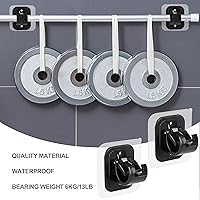 Vista 5 de Codoule 10 soportes autoadhesivos para cortinero, sin taladro, sin necesidad de taladro, ganchos ajustables para cortinero, ganchos para cortinero