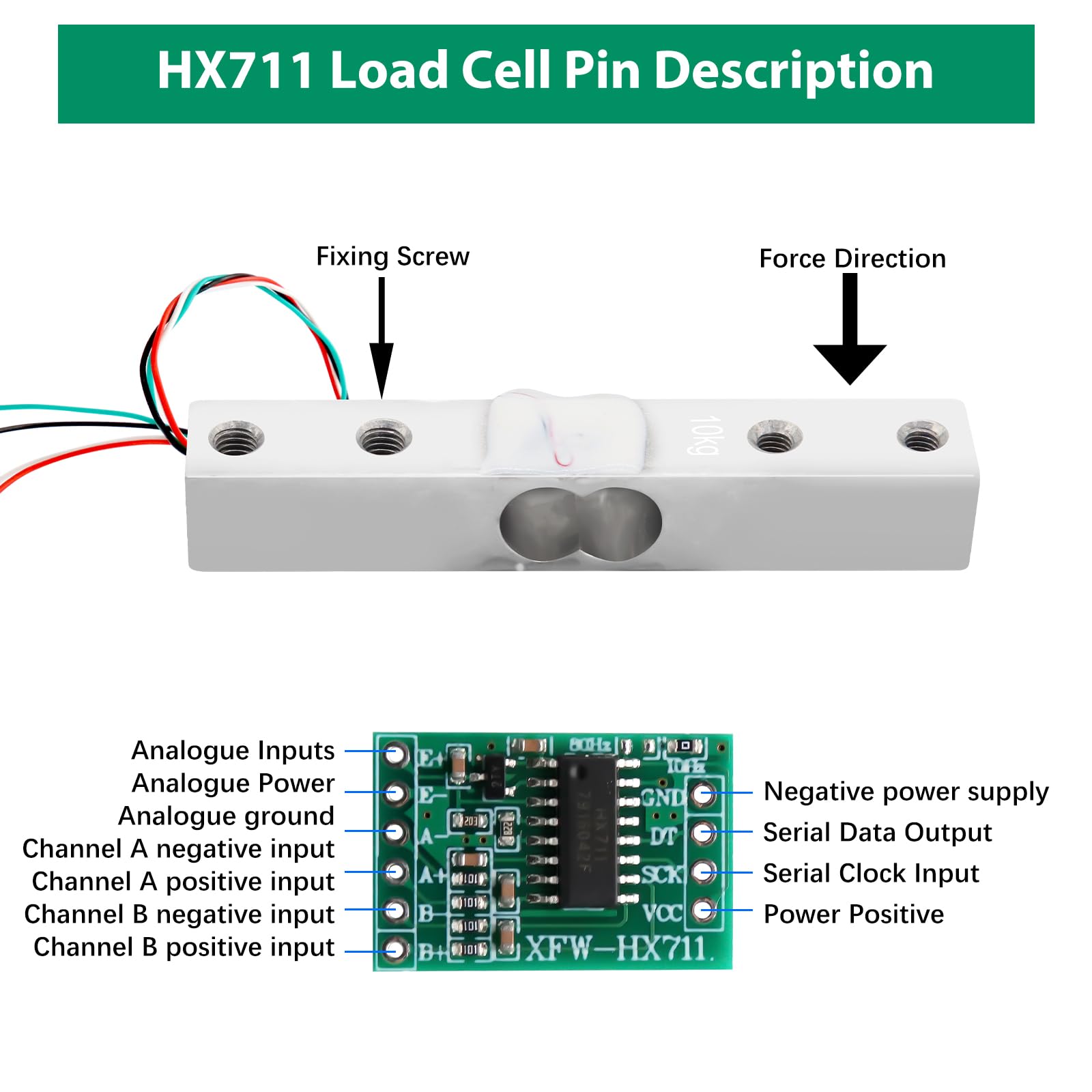 Binghe 10KG Celle di carico di piccole dimensioni con Modulo amplificatore HX711 AD Per bilance elettroniche da cucina portatili Compatibile con Arduino
