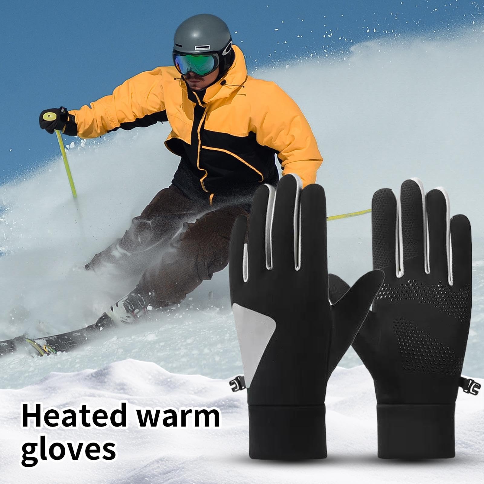 Genérico Guantes Térmicos para Mujer - Guantes Eléctricos Impermeables y Abrigados | Equipo para Esquí y Snowboard con Capacidad Táctil | Suministros para Palear Nieve