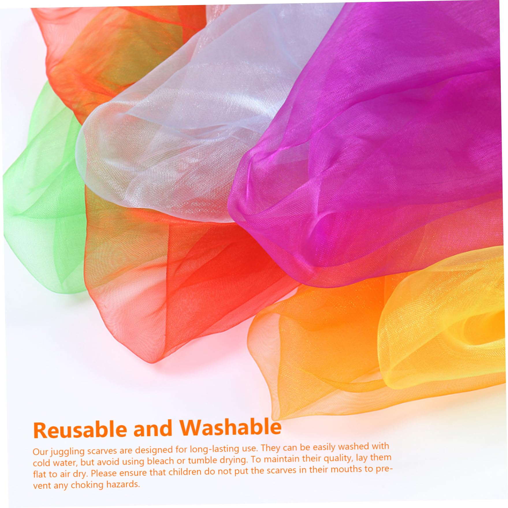 Silk Scarves for Kids, 6Pcs Colorful Soft Washable Square Scarves, Sensory Toy for Performance, Dress-Up, Accessories/23.6x23.6 — view 5