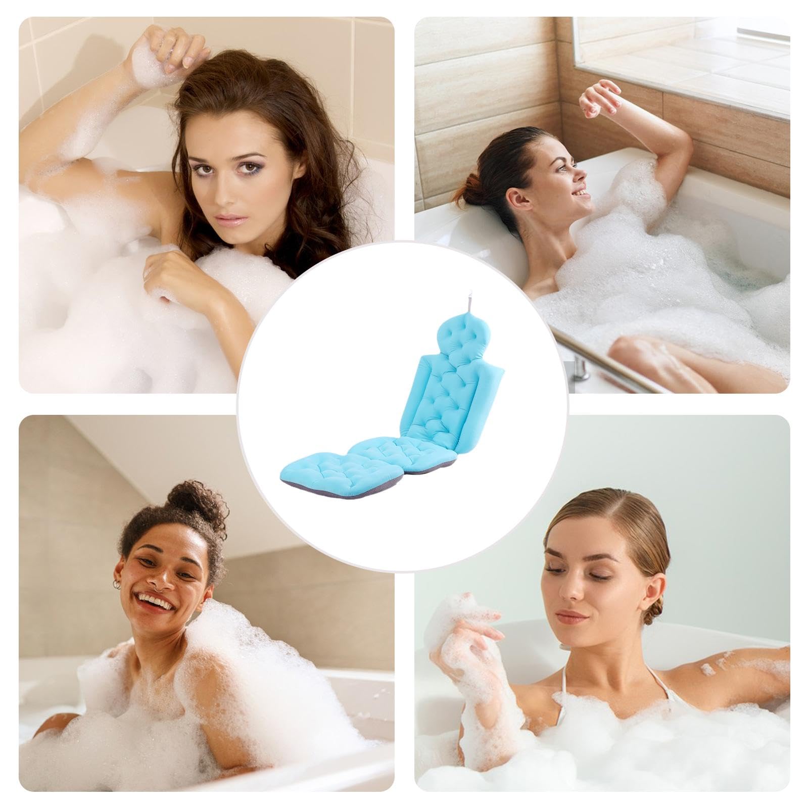 Poduszki k?pielowe do wanny Ca?e cia?o,Poduszka do k?pieli ca? cia?a do wanny | Poduszka do k?pieli z przyssawkami | Antypo?lizgowe przyssawki Poduszka do wanny Spa do podparcia g?owy i szyi